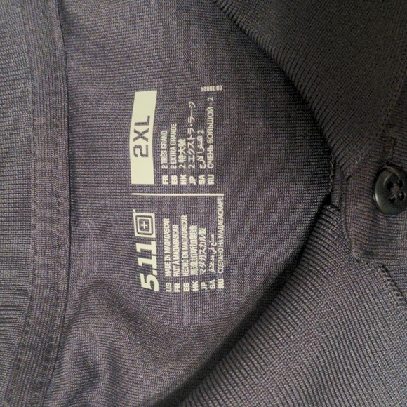 LOT of TWO brand new, 5.11 performance short sleeve polo, LARGE, 018 Charcol - Picture 3 of 6